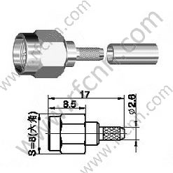 SMA mâle sertissage pour connecteur RF RG174 RF