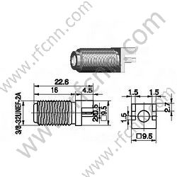 F femelle monture de bord pour connecteur RF PCB