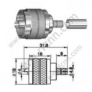 UHF mâle sertissage pour connecteur RF RF RF