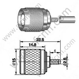 TNC mâle pour le connecteur RF RG316 RF