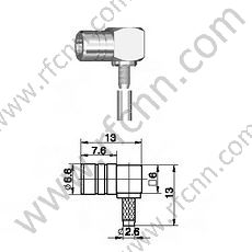 Angle droit de sertissage mâle SMB pour connecteur RF RF174 RF
